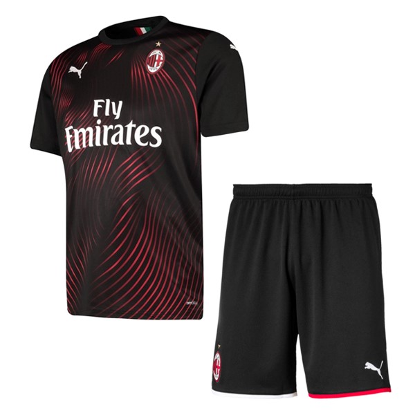 Camiseta AC Milan Replica Tercera Ropa Niños 2019/20 Rojo Negro